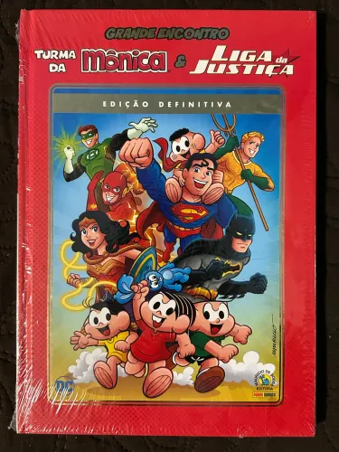 Livro Grande Encontro Turma da Mônica e Liga da Justiça capa dura lacrado