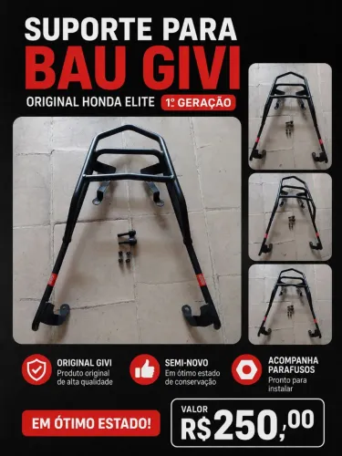 SUPORTE PARA BAU GIVI ORIGINAL HONDA ELITE.