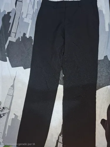 Calça Social Preta + Gravata Azul de cetim