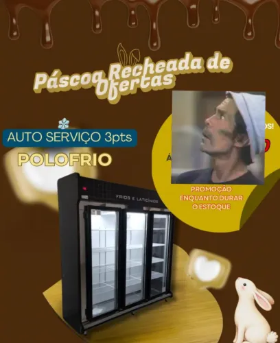 Balcão Refrigerado alto serviço bebidas laticínios 3 portas em promoção até durar estoque