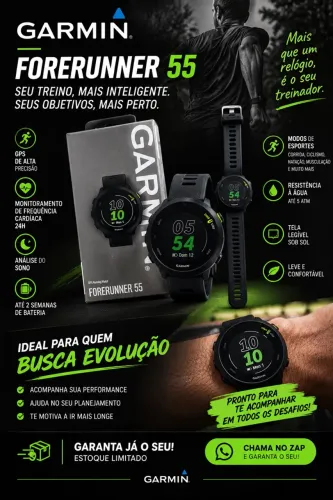 Relógio garmin for runner 55