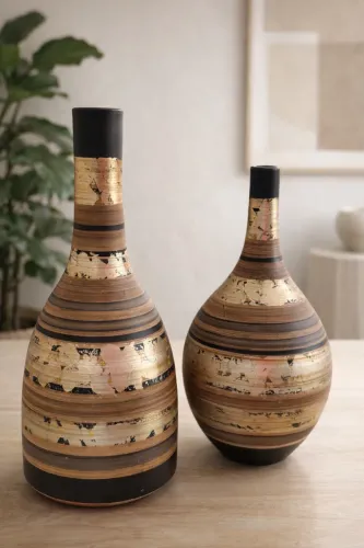 Conjunto de Vasos Decorativos Estilo Rústico Moderno