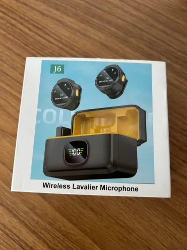 Microfone de Lapela Sem Fio J6 - Duplo Android e ios