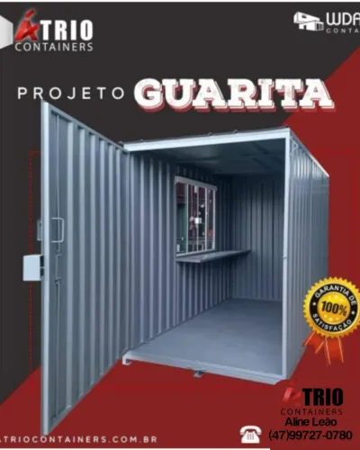 Container Guarita Modular Galvanizada Fácil de Montar e Transportar