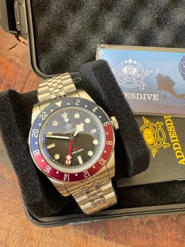 Addiesdive GMT 39mm ?Pepsi" mov. Ronda 515-24H.
