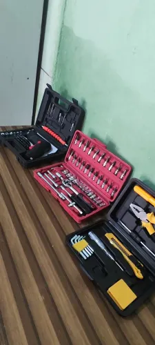 Kit de Ferramentas 46 Peças + Parafusadeira | 3 Maletas | Novo