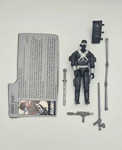 GI JOE Joe Snake Eyes 1989 Hasbro Completo com Filecard