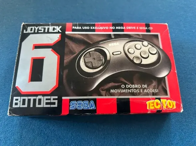 Controle Sega 6 Botões ? Tec Toy | Mega Drive / Sega CD | Na Caixa