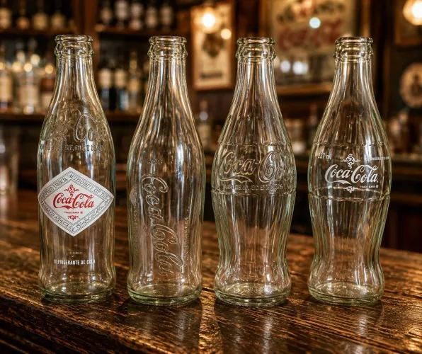 Garrafas de coca-cola retrô.