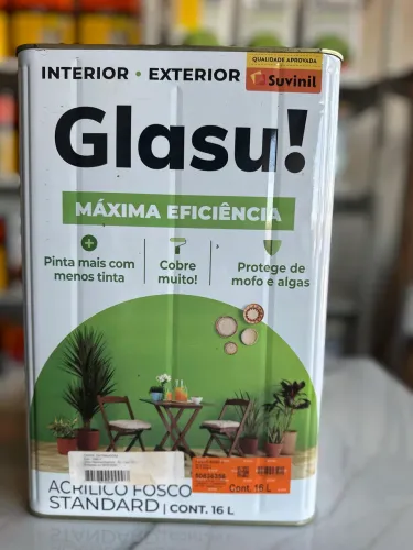 Tinta Máxima eficiência Glasu, acrílica fosco interior e exterior 