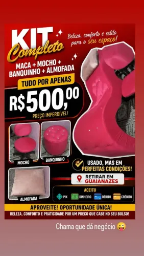 Maca+mocho+banquinho+almofada 