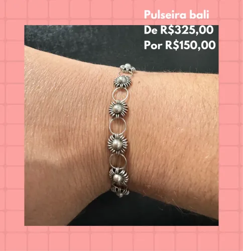Pulseira prata de bali