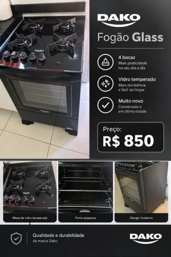 Fogão 4 bocas Dako