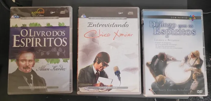 Lote Dvd e Audios Livros Espiritas