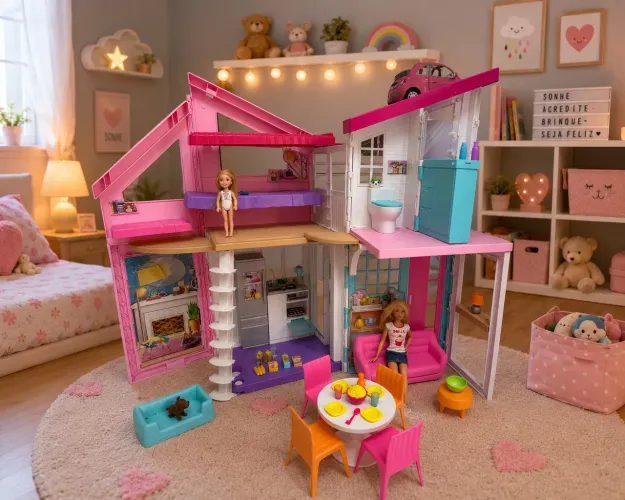 Casa da Barbie + bonecas + acessórios