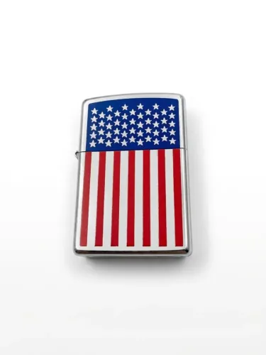 Isqueiro Zippo Original Bandeira Eua Com Estojo Expositor 2017
