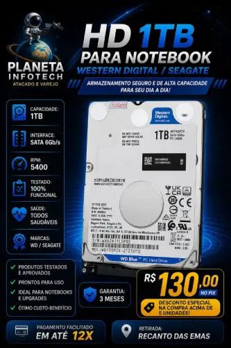 HD 1 Tb para Notebook ( com garantia )