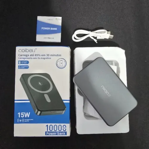 Power Bank 10000mah Magnético C Carga Rápida Sem Fio