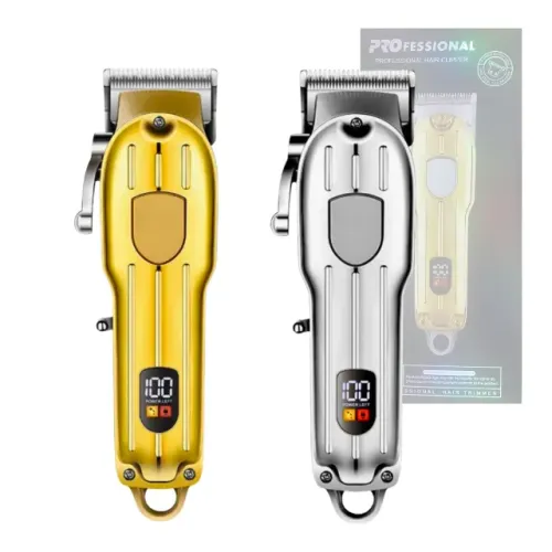 Maquina De Cortar Cabelo Profissional Visor Led Metalizada Bivolt