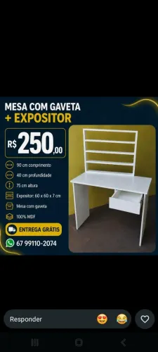 Mesa Mdf gaveta ? Esmalteiro Novos