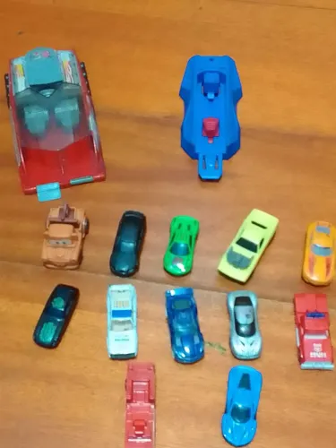 Carrinho de ferro colecionaveis + lançador de carrinhos