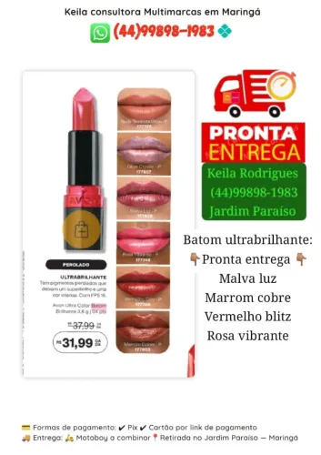 Batom Avon ultrabrilhante
