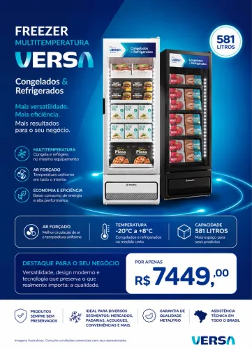 Freezer Expositor Multitemperatura - 581L VM50 Versa All Black frost free Metalfrio 