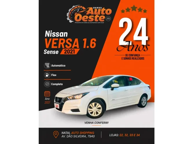 Nissan Versa Sense 1.6 16V Flex AUT 2021