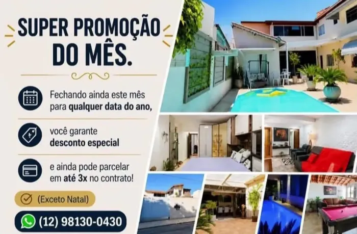 Casa para temporada, festas e eventos.