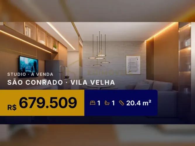 Studio moderno em São Conrado, Vila Velha, a poucos passos da Praia de Itaparica!