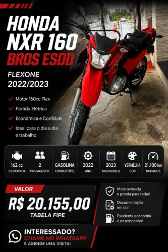HONDA BROZ 2023 KM 21000 NOVA