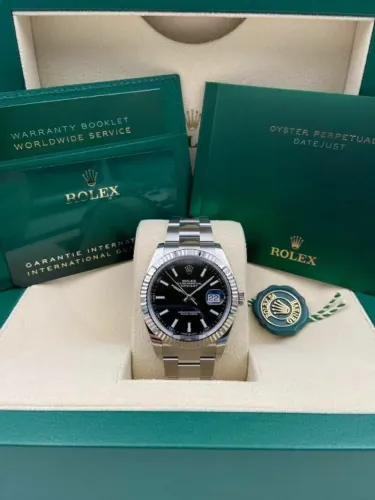 Rolex Date Just Black Oyster Eta 3035 Automático Premium