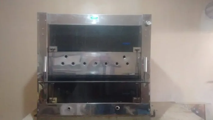 Forno industrial dupla Câmara 90 x 90 todo em aço inox brilhante