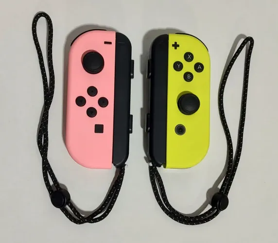 Controle Joy Con Rosa e Amarelo pastel ORIGINAIS 