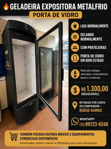 GELADEIRA EXPOSITORA METALFRIO - PORTA DE VIDRO