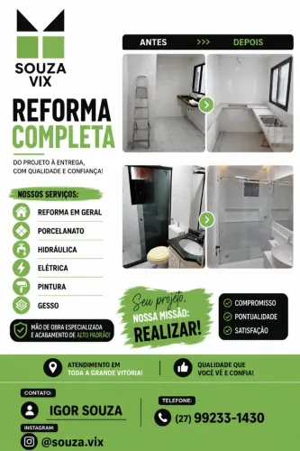 Pensando em reformar? Entre em contato e faça seu orçamento!