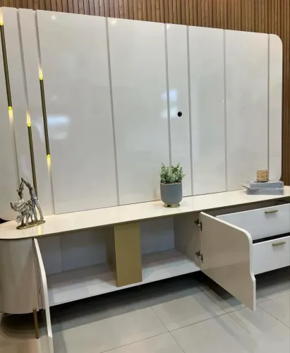 PAINEL E BANCADA CELINE COM LED MDF