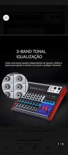 Mesa de som vedo 8 canais