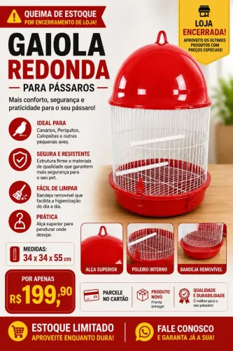 Gaiola para pássaros