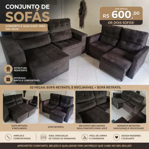 2 sofás retrátil+ reclinável