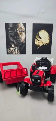 Bang Toys Trator Elétrico com Caçamba 12v Recarregável Vermelho