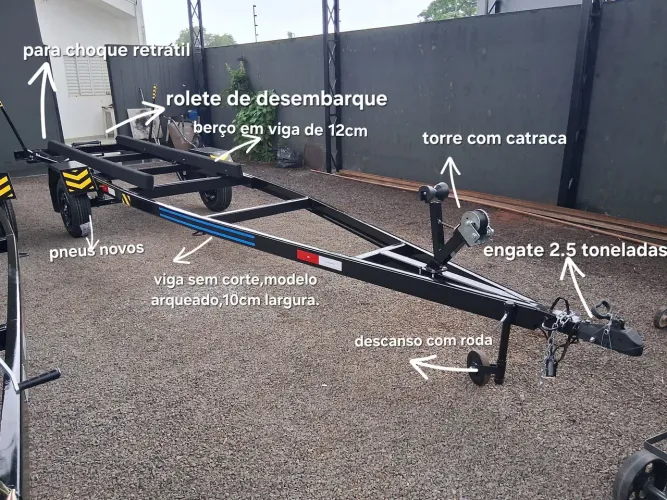Carreta para barco nova,a faturar,reforçada,vom vários acessórios em até 18x no cartão.
