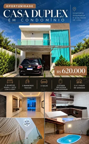 OPORTUNIDADE DUPLEX COM PISCINA  EM CONDOMÍNIO FECHADO 