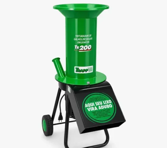 Triturador de Galhos e Resíduos Orgânicos Trapp TR-200 1,5CV Bivolt 127/220V Elétrico