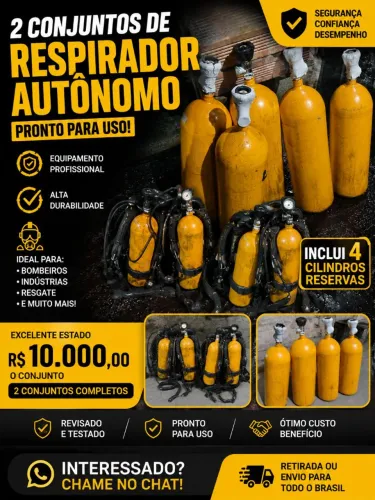 2 conjuntos autônomos completos e 4 cilindros reservas