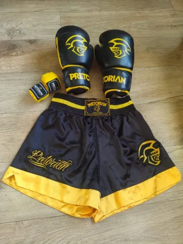 Kit Artes Marciais Muay Thai Treino Pretorian Black & Gold - Estado de Novo