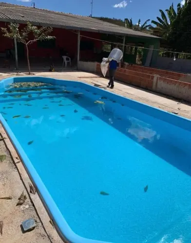 Piscina de fibra 10 metros perfeita para seu lazer 
