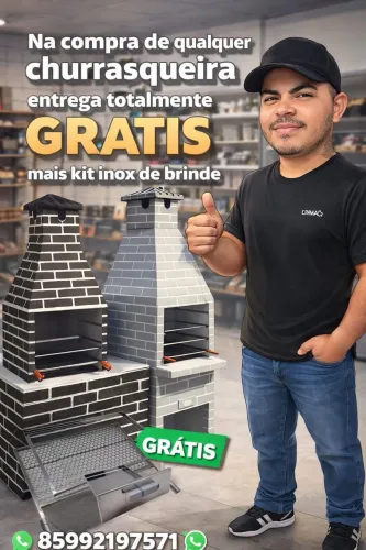 Churrasqueira pré moldada a partir de 450 já com kit inox