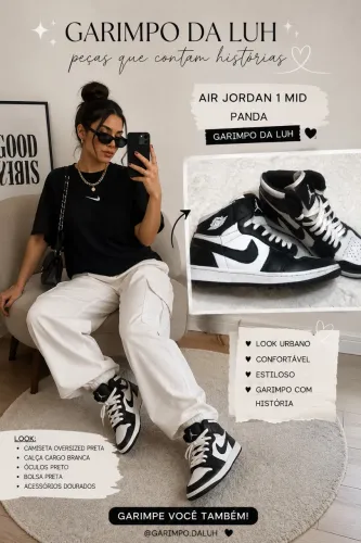 ? Air Jordan 1 Mid Panda Original Couro - Excelente Estado