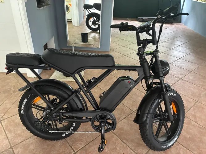 Bicicleta elétrica H9 1000W 50km/h - autonomia 50km